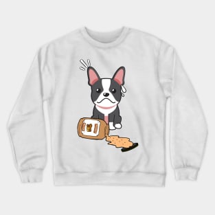 Cute French Bulldog spilled a jar of peanut butter Crewneck Sweatshirt